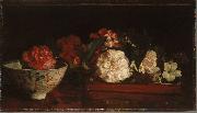 John La Farge Flowers on a Japanese Tray on a Mahogany Table Sweden oil painting artist